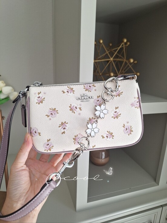 NWT COACH Nolita 19 Signature Canvas Floral Print Wristlet plus extended chain main image 2